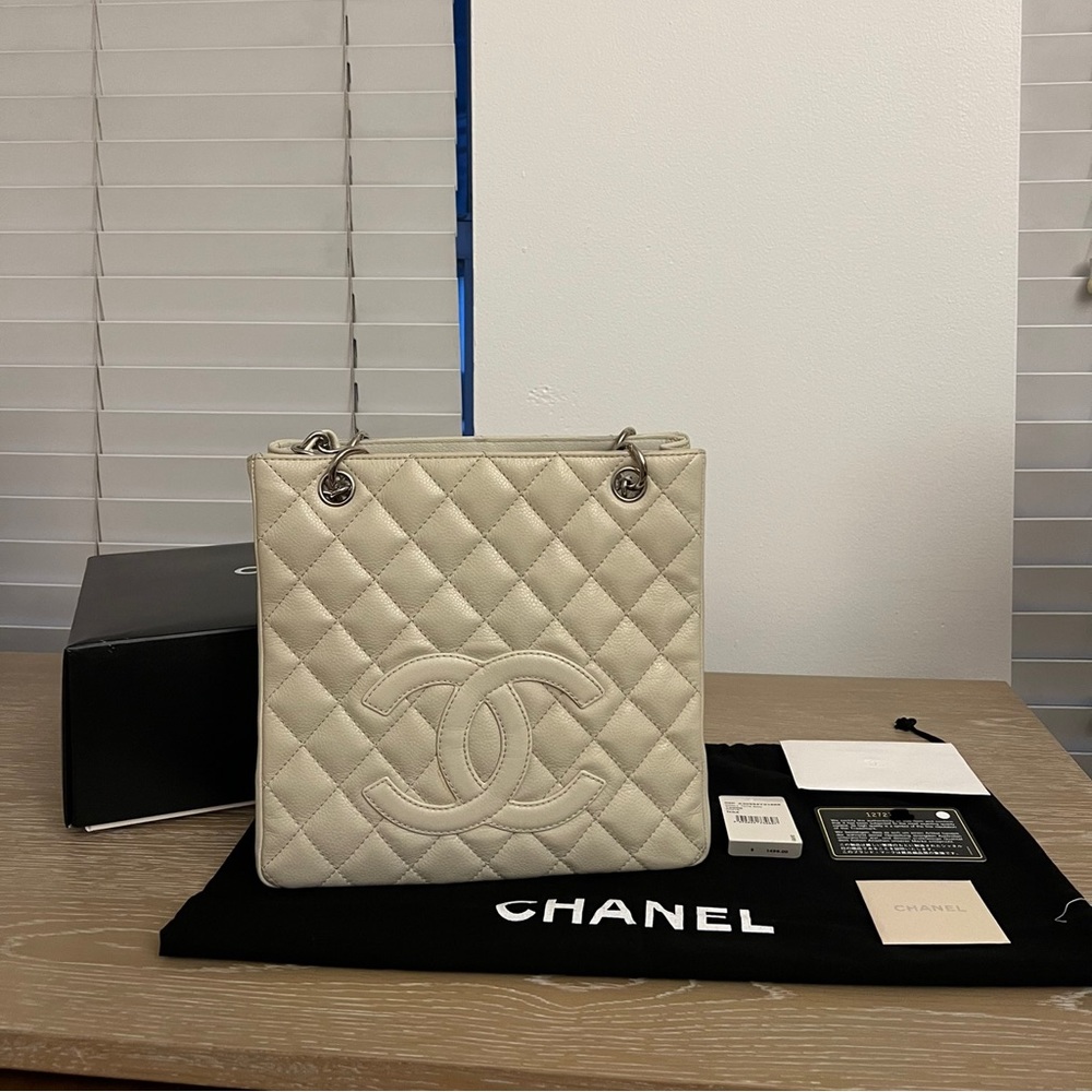Chanel Ivory PST Caviar (Petit Shopping Tote)